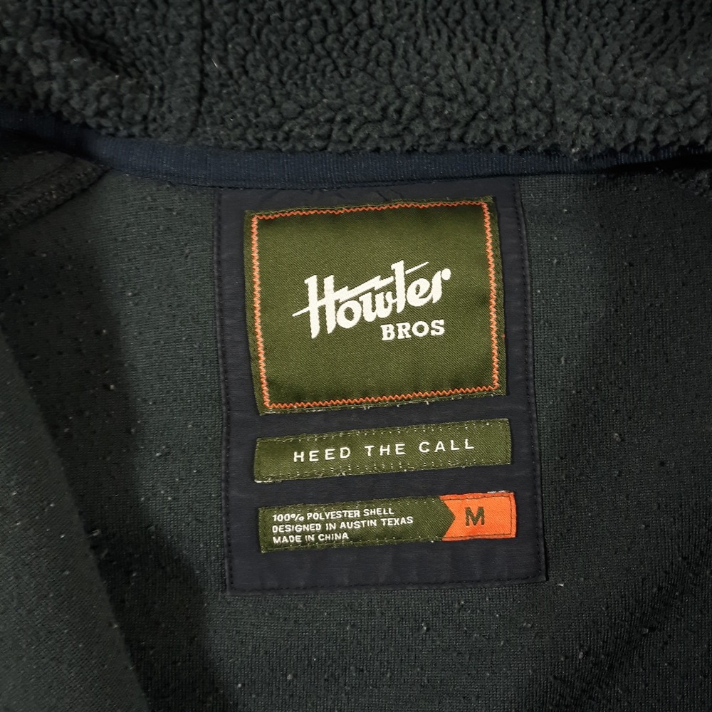 Howler Bros Sherpa Fleece Full Zip Hooded Jacket Mens Medium Gray Heed The Call - Picture 3 of 9